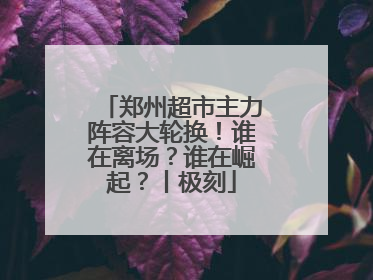 郑州超市主力阵容大轮换！谁在离场？谁在崛起？丨极刻