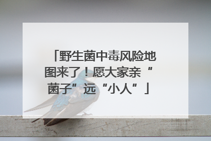 野生菌中毒风险地图来了！愿大家亲“菌子”远“小人”