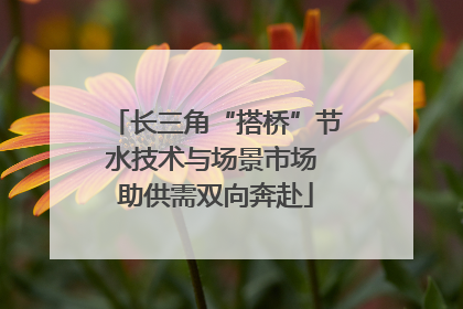 长三角“搭桥”节水技术与场景市场 助供需双向奔赴