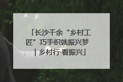 长沙千余“乡村工匠”巧手织就振兴梦｜乡村行·看振兴