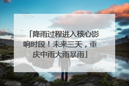 降雨过程进入核心影响时段！未来三天，重庆中雨大雨暴雨