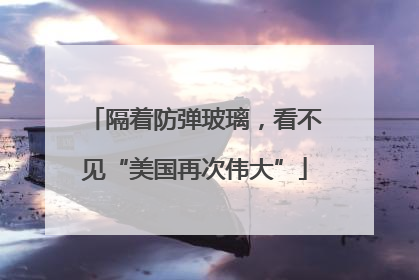 隔着防弹玻璃，看不见“美国再次伟大”