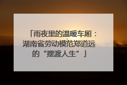 雨夜里的温暖车厢：湖南省劳动模范郑道远的“摆渡人生”