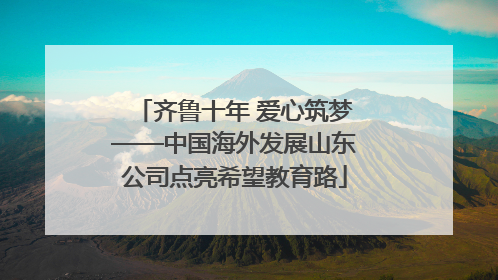 齐鲁十年 爱心筑梦——中国海外发展山东公司点亮希望教育路