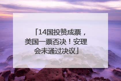 14国投赞成票，美国一票否决！安理会未通过决议