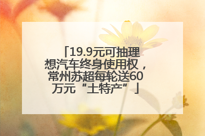 19.9元可抽理想汽车终身使用权，常州苏超每轮送60万元“土特产”