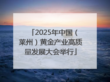 2025年中国(莱州)黄金产业高质量发展大会举行