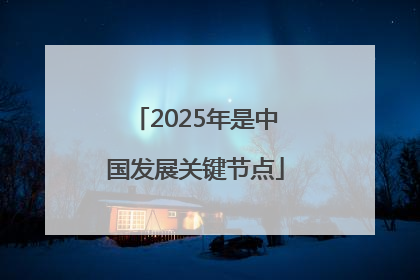 2025年是中国发展关键节点