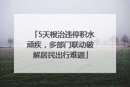 5天根治违停积水顽疾，多部门联动破解居民出行难题
