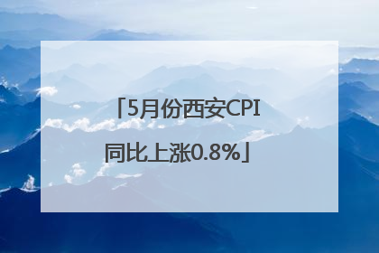 5月份西安CPI同比上涨0.8%