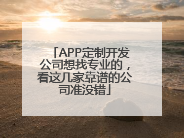 APP定制开发公司想找专业的，看这几家靠谱的公司准没错